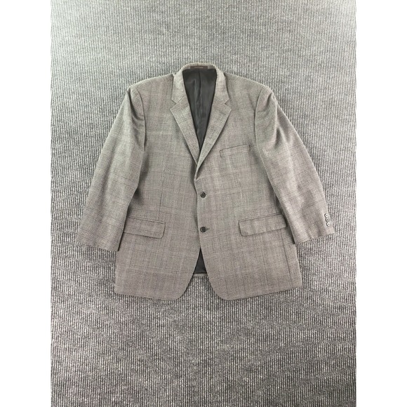 Tasso Elba Other - Tasso Elba Sport Coat 48 R Gray Wool Glen Plaid Premium Classic Designer Macys